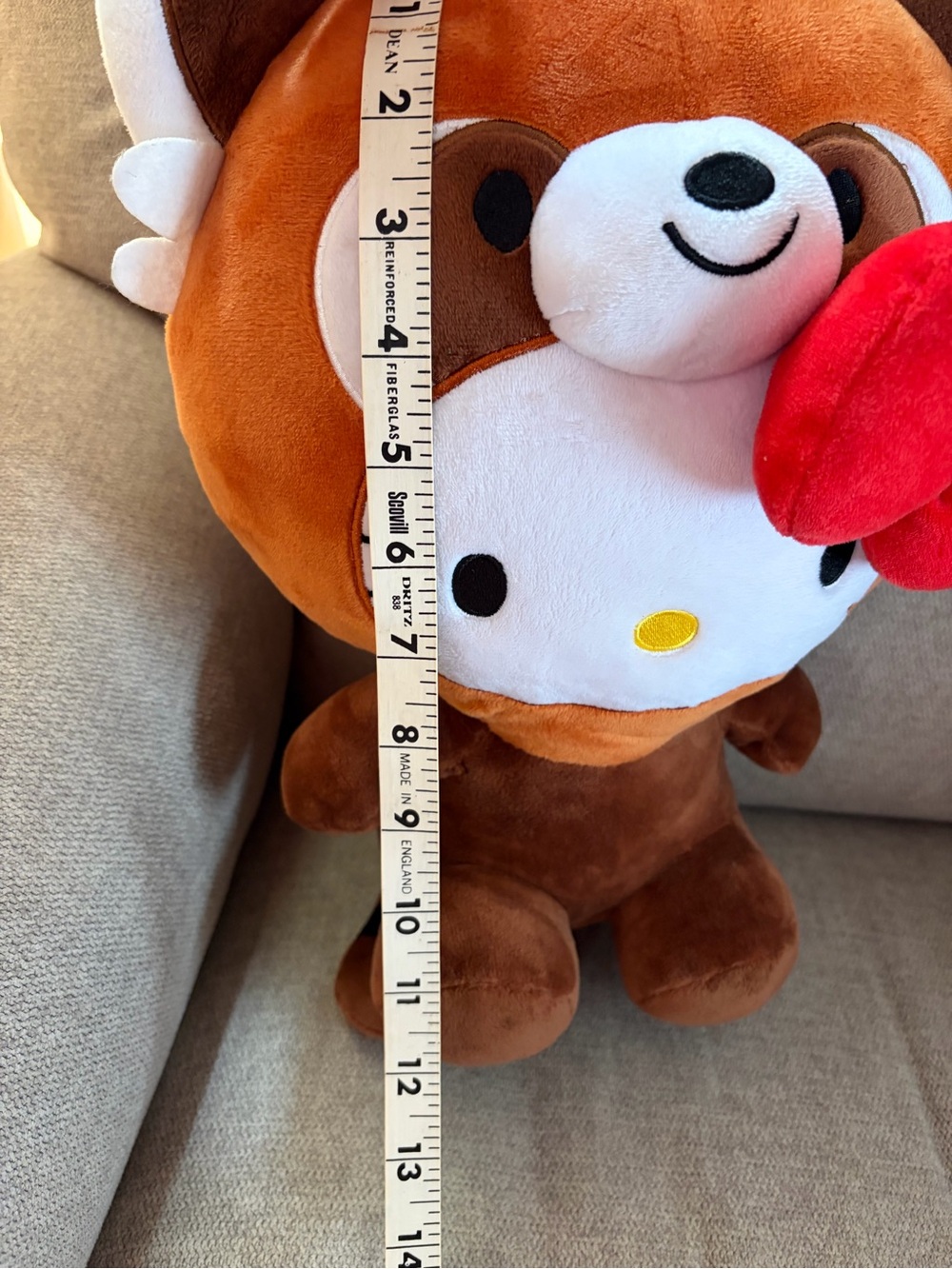 Hello Kitty by Sanrio plush toy Red Panda Costume character - Picture 7 of 7